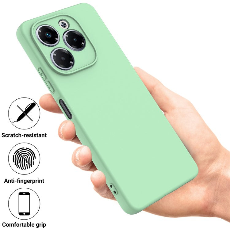 For Infinix Note 40X 5G Case Liquid Silicone Anti-Scratch Phone Cover with Hand Strap - Green