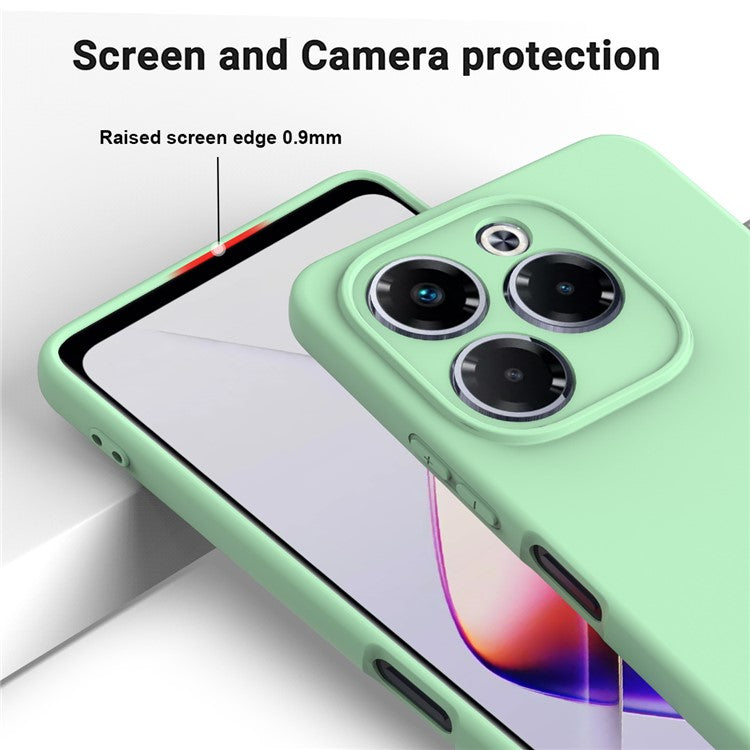 For Infinix Note 40X 5G Case Liquid Silicone Anti-Scratch Phone Cover with Hand Strap - Green