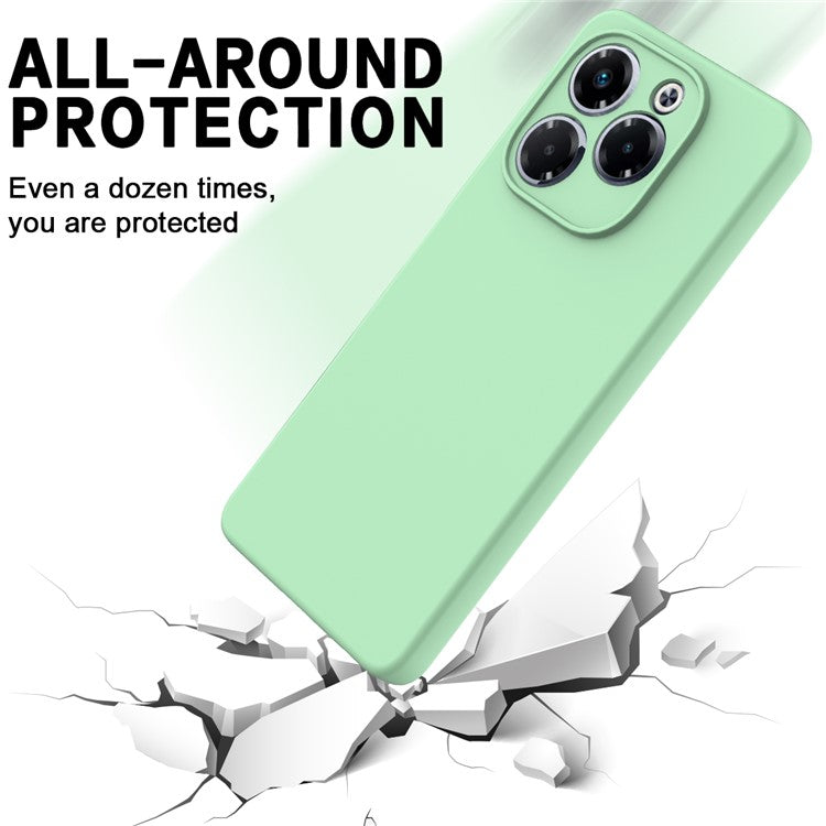 For Infinix Note 40X 5G Case Liquid Silicone Anti-Scratch Phone Cover with Hand Strap - Green