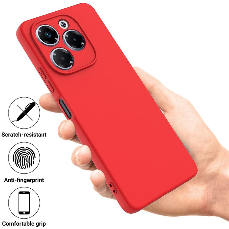 For Infinix Note 40X 5G Case Liquid Silicone Anti-Scratch Phone Cover with Hand Strap - Red