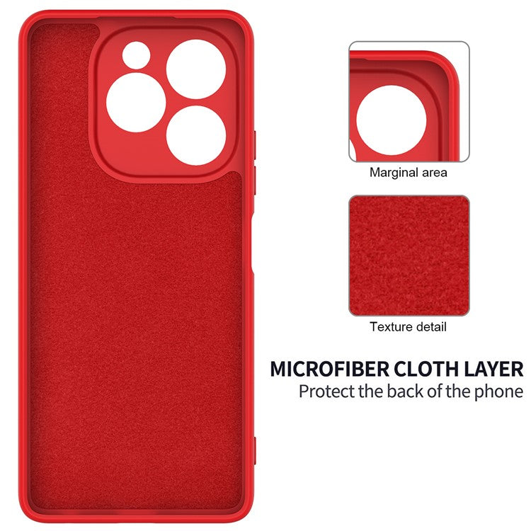 For Infinix Note 40X 5G Case Liquid Silicone Anti-Scratch Phone Cover with Hand Strap - Red