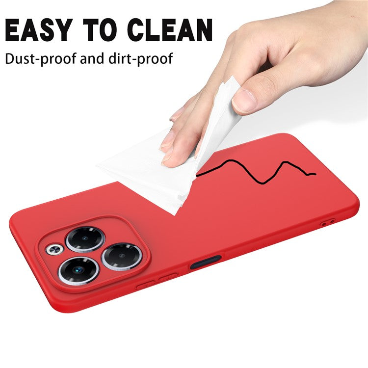 For Infinix Note 40X 5G Case Liquid Silicone Anti-Scratch Phone Cover with Hand Strap - Red