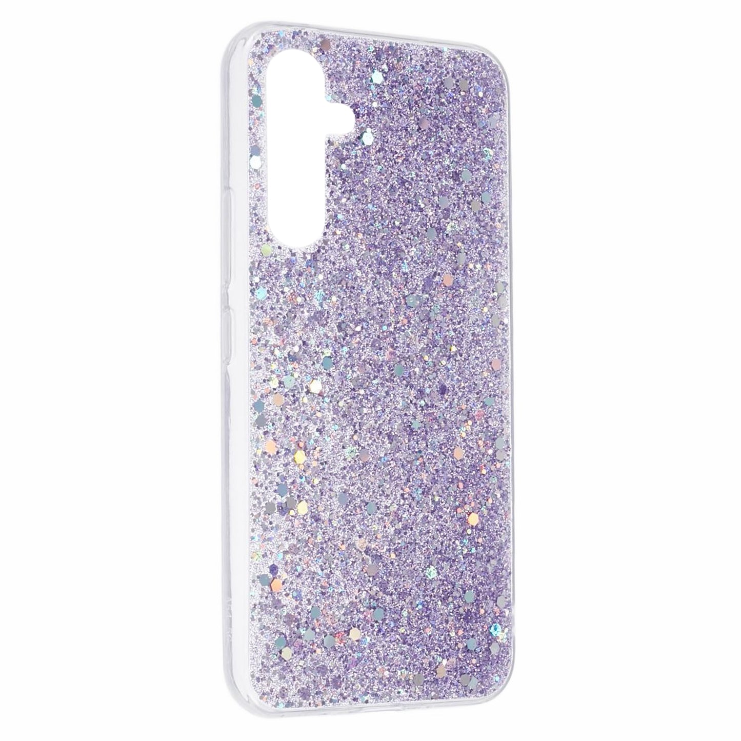 For Samsung Galaxy A16 5G / A16 4G Case Shockproof Soft TPU Phone Cover Glittery Design - Purple