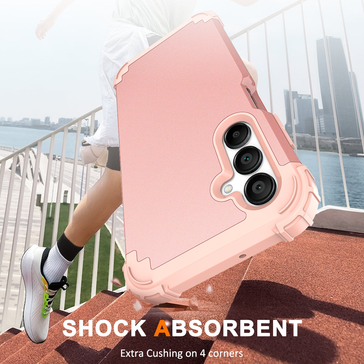L-Style For Samsung Galaxy A16 5G / A16 4G Case Shockproof PC + TPU Phone Back Cover - Pink