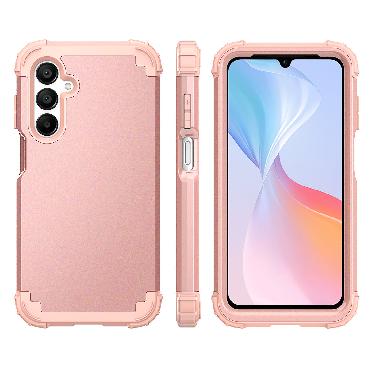 L-Style For Samsung Galaxy A16 5G / A16 4G Case Shockproof PC + TPU Phone Back Cover - Pink