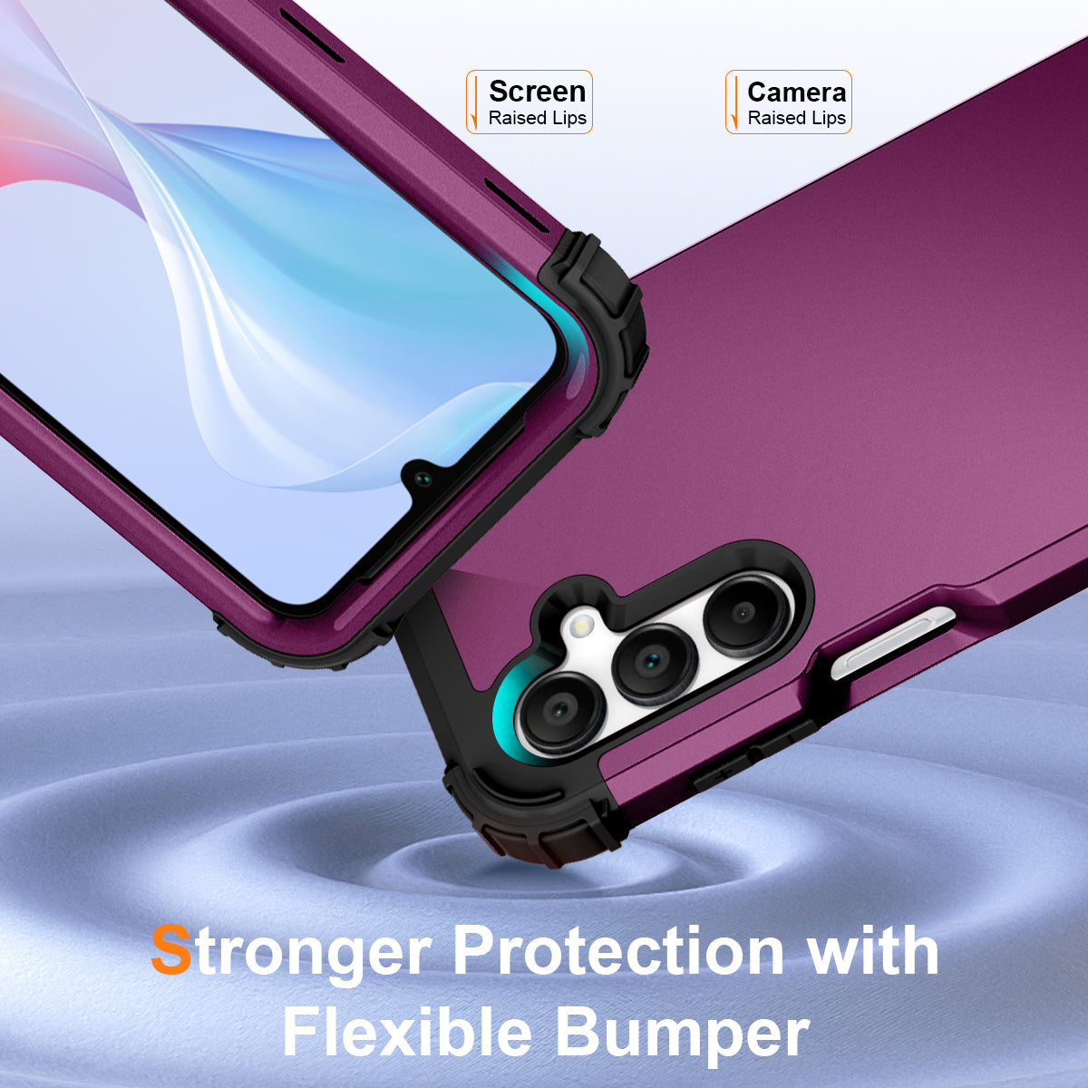 L-Style For Samsung Galaxy A16 5G / A16 4G Case Shockproof PC + TPU Phone Back Cover - Purple