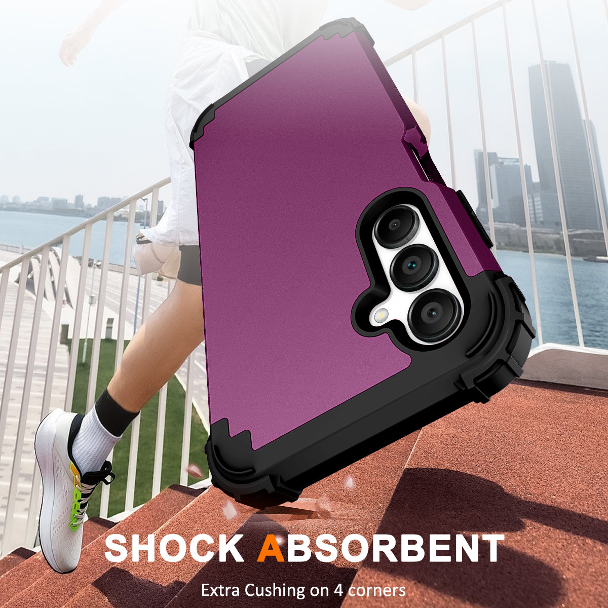 L-Style For Samsung Galaxy A16 5G / A16 4G Case Shockproof PC + TPU Phone Back Cover - Purple