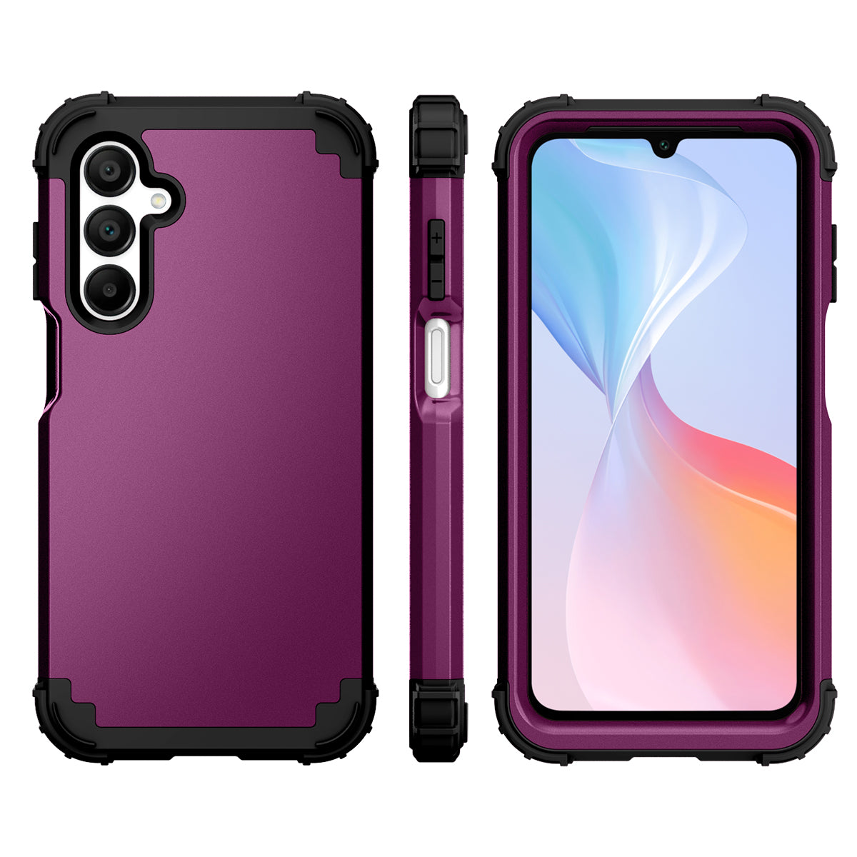 L-Style For Samsung Galaxy A16 5G / A16 4G Case Shockproof PC + TPU Phone Back Cover - Purple