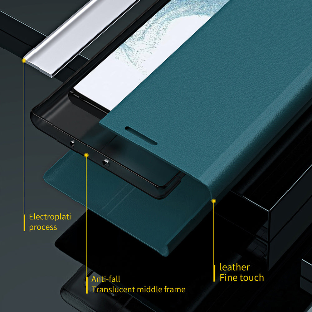For Samsung Galaxy A16 5G / A16 4G Case Anti-Drop Leather Phone Cover with Stand - Black