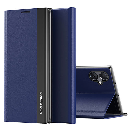 For Samsung Galaxy A06 Case Anti-Drop Leather Phone Cover with Stand - Sapphire