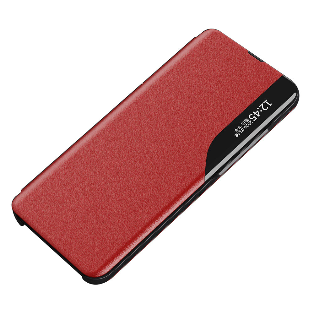 For Samsung Galaxy A16 5G / A16 4G Case View Window Full Protection Leather Phone Cover - Red