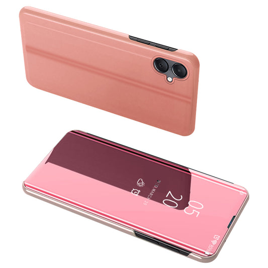 For Samsung Galaxy A06 Case View Window Stand Leather Flip Phone Cover - Rose Gold