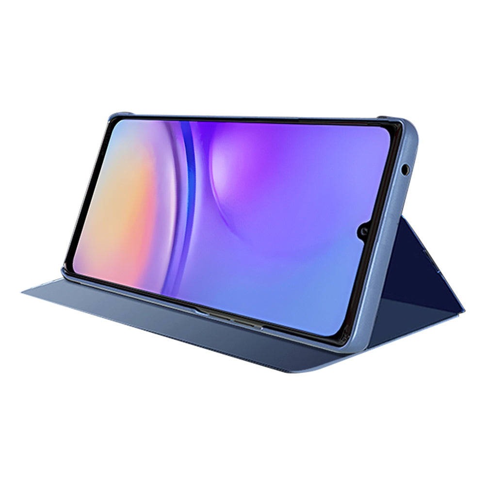 For Samsung Galaxy A06 Case View Window Stand Leather Flip Phone Cover - Purple  /  Blue