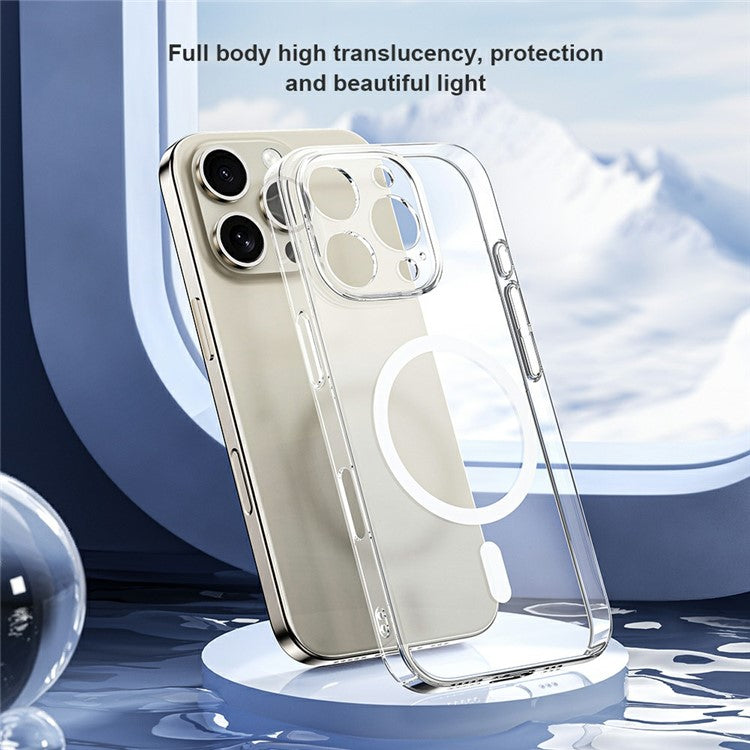 XUNDD XDD-0010 For iPhone 16 Pro Case Compatible with MagSafe Cover Ultra-Thin Clear PC Phone Cover - Pink