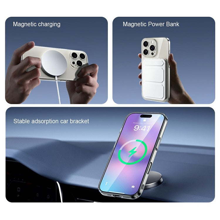 XUNDD XDD-0010 For iPhone 16 Pro Case Compatible with MagSafe Cover Ultra-Thin Clear PC Phone Cover - Pink