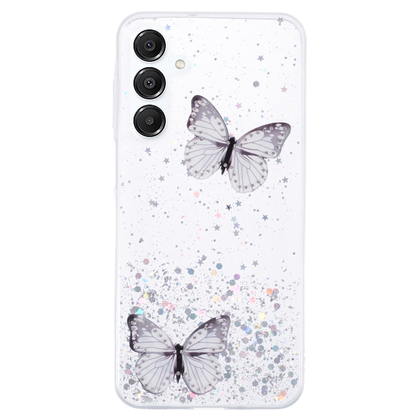 AW Series For Samsung Galaxy A16 5G / A16 4G Case Epoxy PVC Butterfly TPU Aesthetics Phone Cover - White
