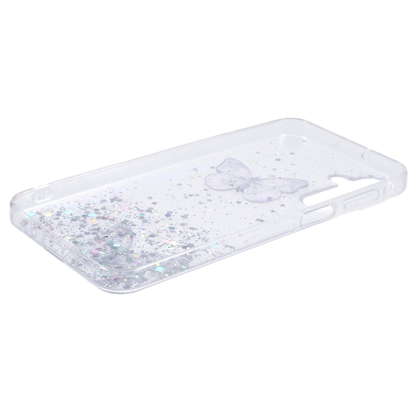 AW Series For Samsung Galaxy A16 5G / A16 4G Case Epoxy PVC Butterfly TPU Aesthetics Phone Cover - White