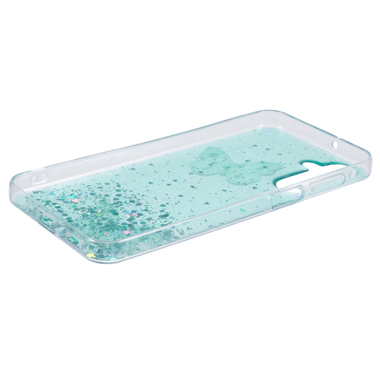 AW Series For Samsung Galaxy A16 5G / A16 4G Case Epoxy PVC Butterfly TPU Aesthetics Phone Cover - Green