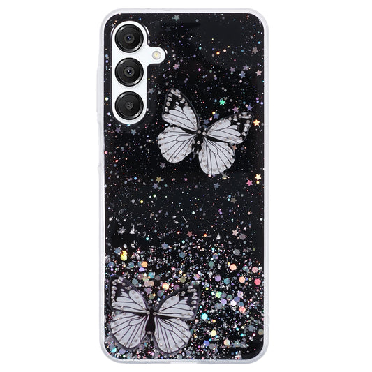 AW Series For Samsung Galaxy A16 5G / A16 4G Case Epoxy PVC Butterfly TPU Aesthetics Phone Cover - Black