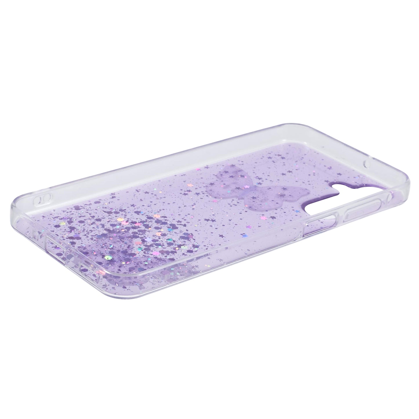 AW Series For Samsung Galaxy A16 5G / A16 4G Case Epoxy PVC Butterfly TPU Aesthetics Phone Cover - Purple