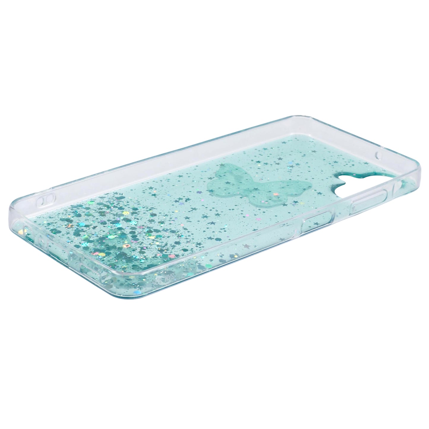 AW Series For Samsung Galaxy A06 Case Epoxy PVC Butterfly TPU Aesthetics Phone Cover - Green