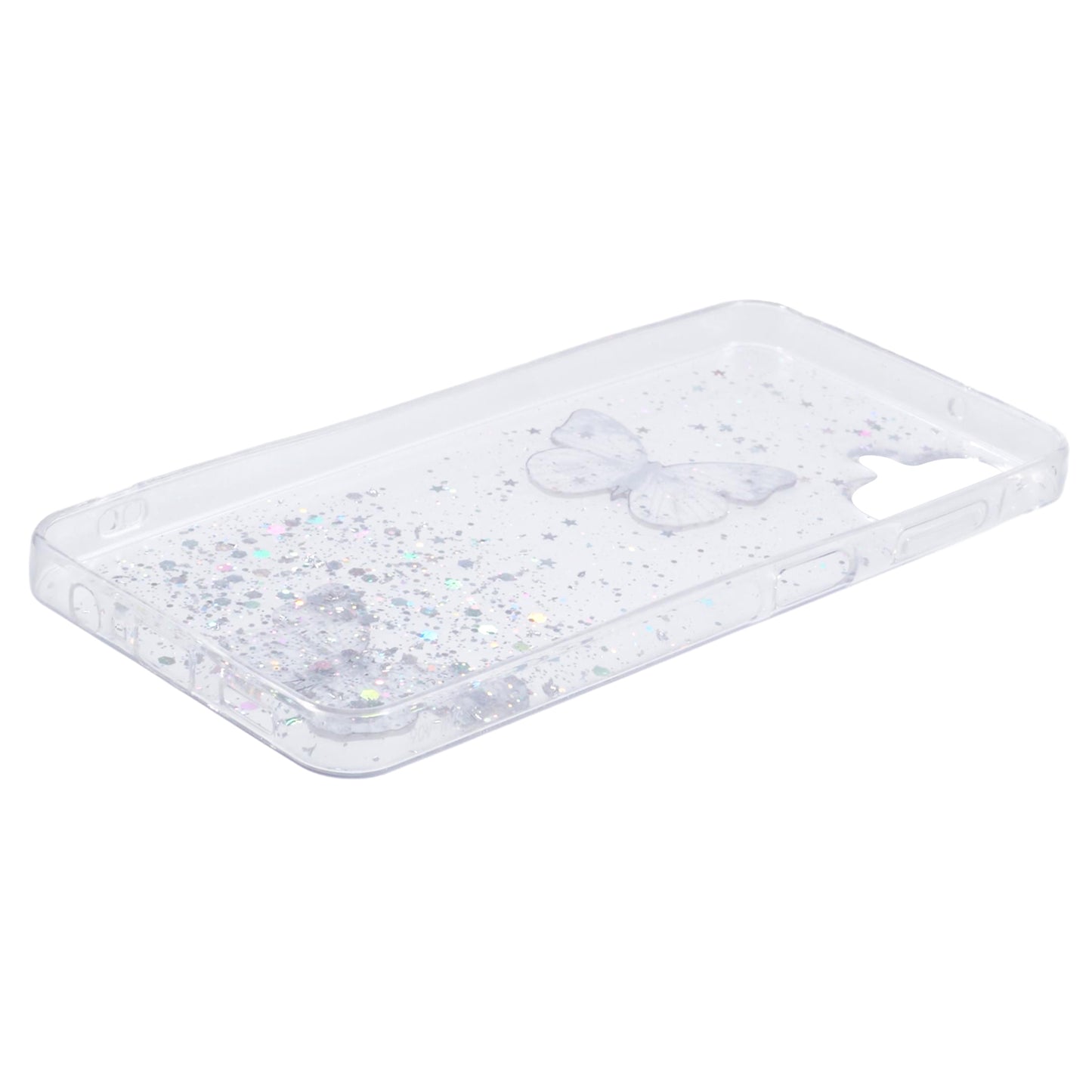 AW Series For Samsung Galaxy A06 Case Epoxy PVC Butterfly TPU Aesthetics Phone Cover - White