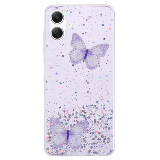 AW Series For Samsung Galaxy A06 Case Epoxy PVC Butterfly TPU Aesthetics Phone Cover - Purple