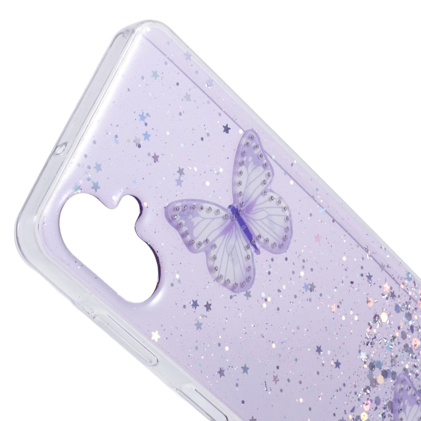 AW Series For Samsung Galaxy A06 Case Epoxy PVC Butterfly TPU Aesthetics Phone Cover - Purple