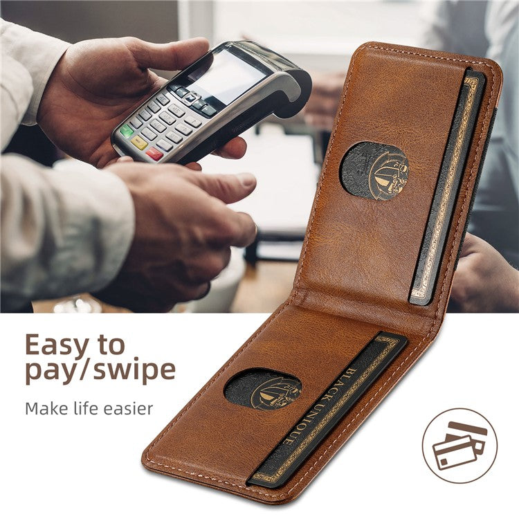 SUTENI H17 For iPhone 16 Pro Case Compatible with MagSafe Card Holder Kickstand Phone Cover - Brown