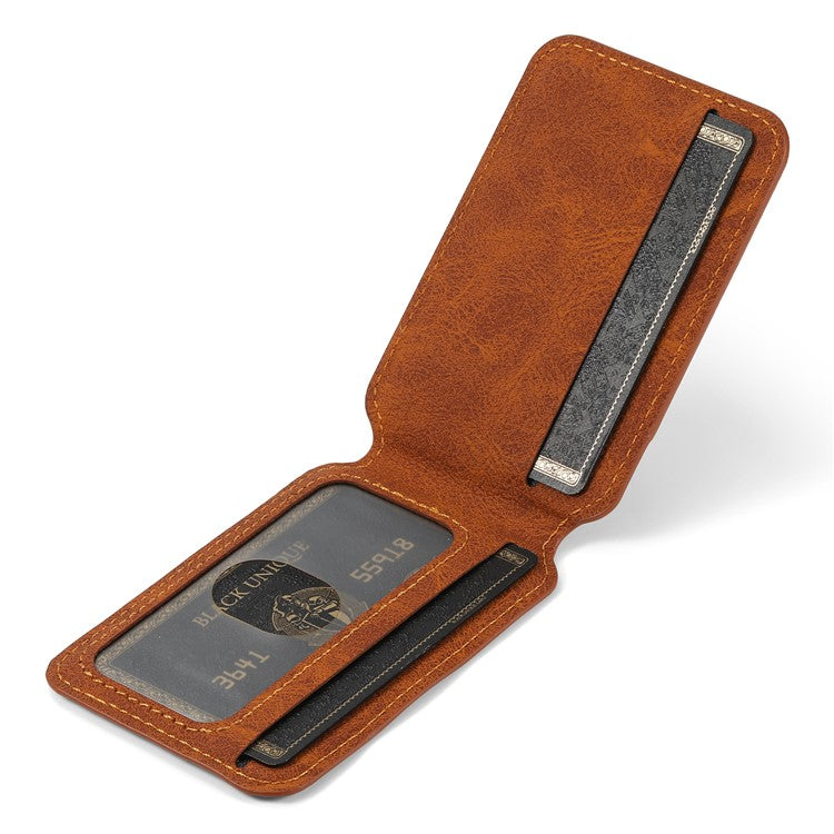 SUTENI H16 For iPhone 16 Pro Magnetic Case Kickstand Phone Cover Detachable Card Holder - Khaki