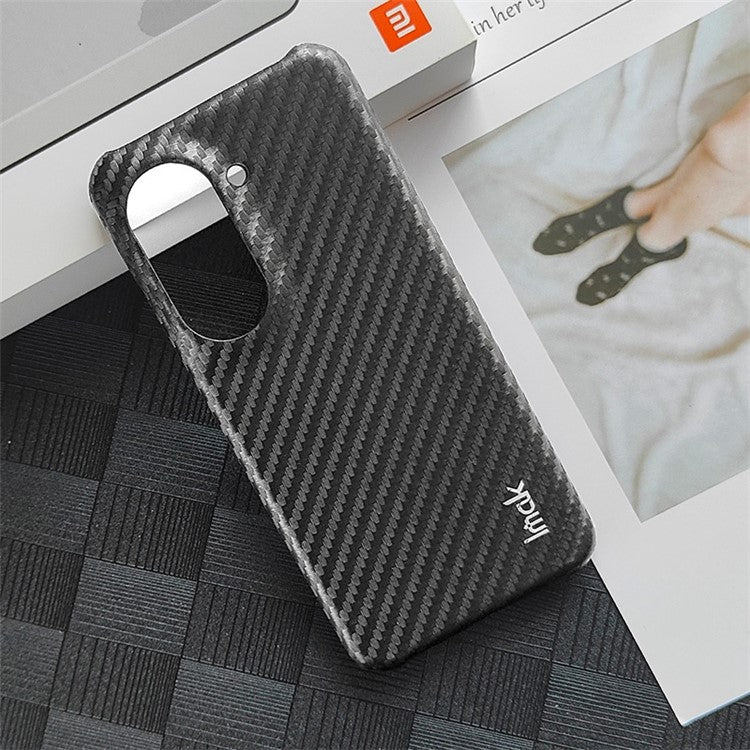 IMAK Ruiyi Series for Asus Zenfone 9 5G Carbon Fiber Texture PU Leather Coated PC Back Case Anti-scratch Anti-drop Phone Cover