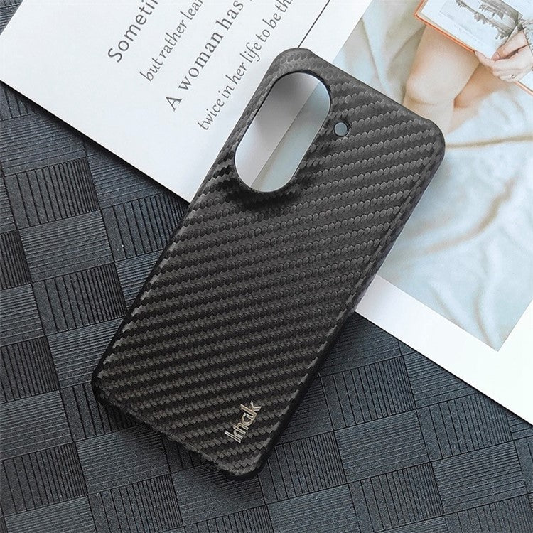 IMAK Ruiyi Series for Asus Zenfone 9 5G Carbon Fiber Texture PU Leather Coated PC Back Case Anti-scratch Anti-drop Phone Cover