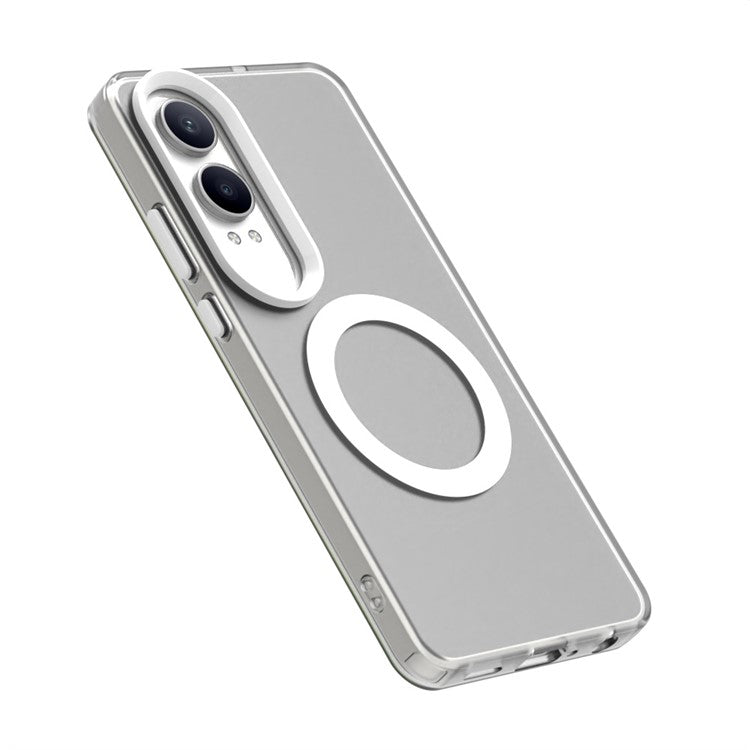 Candy Series For OnePlus Nord CE4 Lite 5G / Oppo K12x 5G (China) Case Compatible with MagSafe PC+TPU+PET Anti-Drop Phone Cover - White
