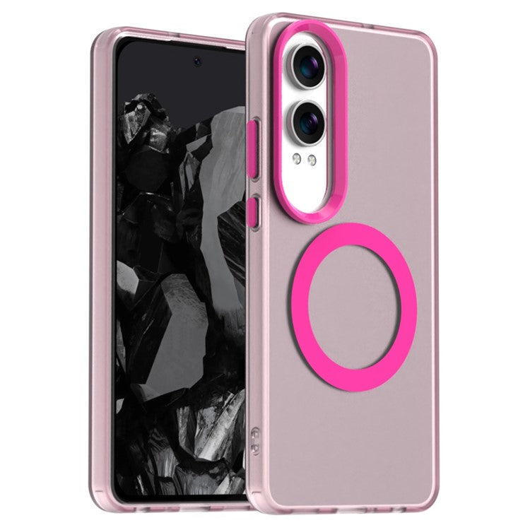 Candy Series For OnePlus Nord CE4 Lite 5G / Oppo K12x 5G (China) Case Compatible with MagSafe PC+TPU+PET Anti-Drop Phone Cover - Red