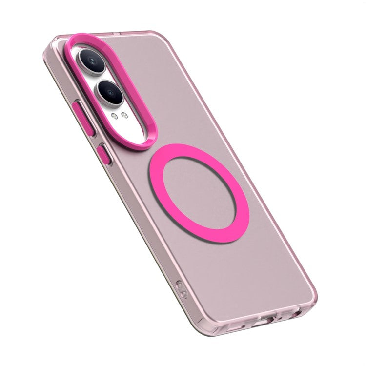 Candy Series For OnePlus Nord CE4 Lite 5G / Oppo K12x 5G (China) Case Compatible with MagSafe PC+TPU+PET Anti-Drop Phone Cover - Red