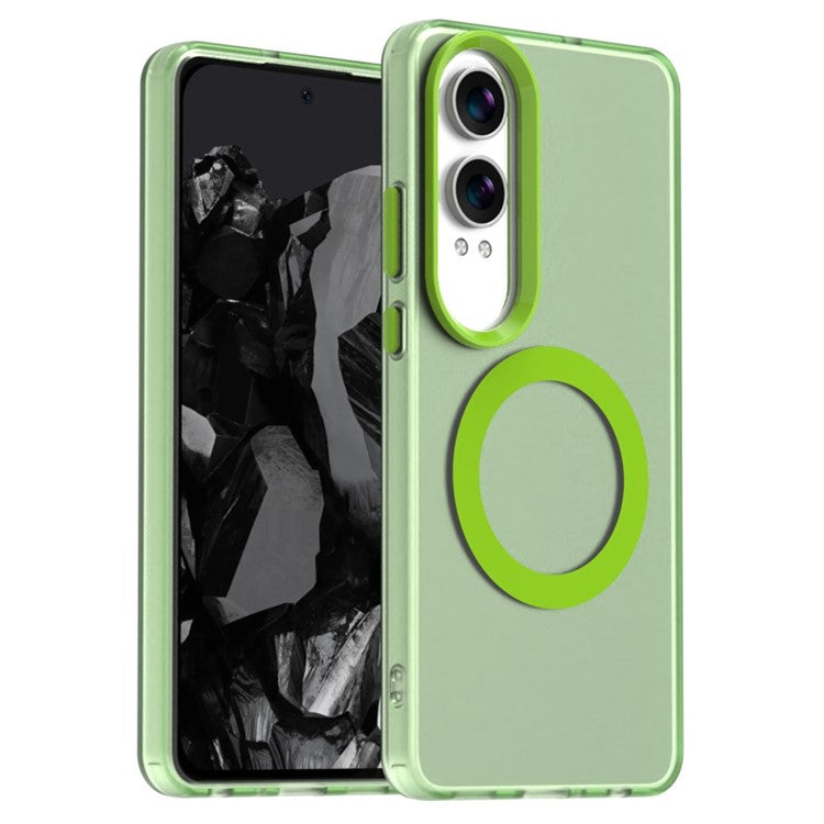 Candy Series For OnePlus Nord CE4 Lite 5G / Oppo K12x 5G (China) Case Compatible with MagSafe PC+TPU+PET Anti-Drop Phone Cover - Green