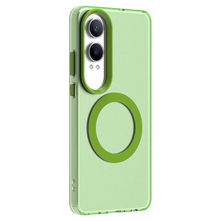 Candy Series For OnePlus Nord CE4 Lite 5G / Oppo K12x 5G (China) Case Compatible with MagSafe PC+TPU+PET Anti-Drop Phone Cover - Green