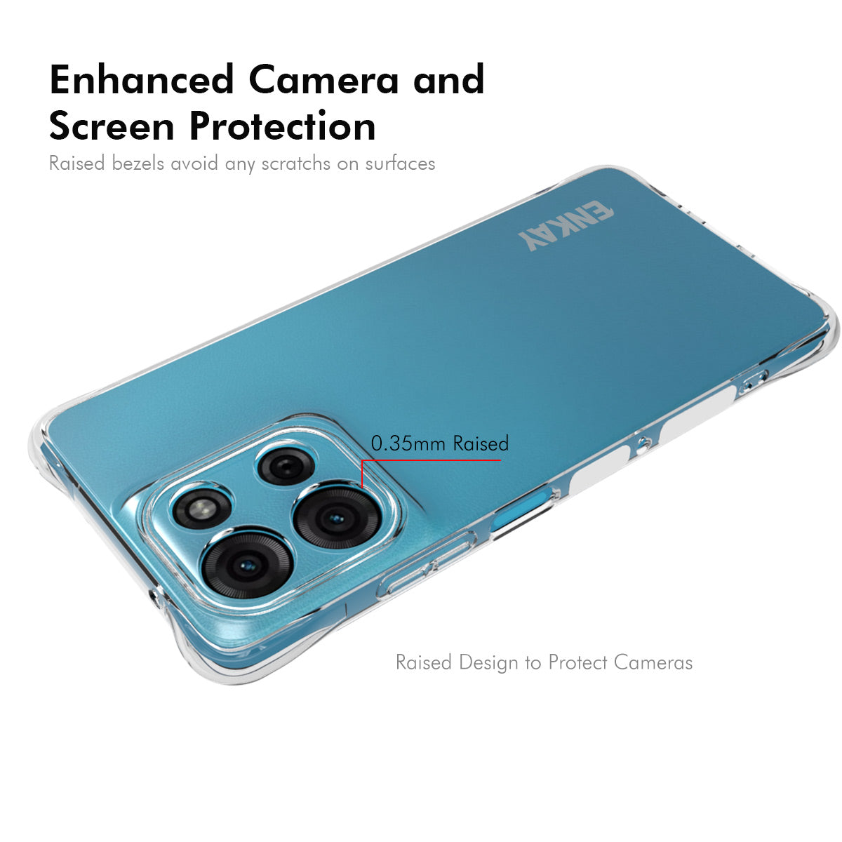 For Motorola Moto G75 5G ENKAY HAT PRINCE Case Transparent TPU Drop-Proof Phone Cover - Transparent