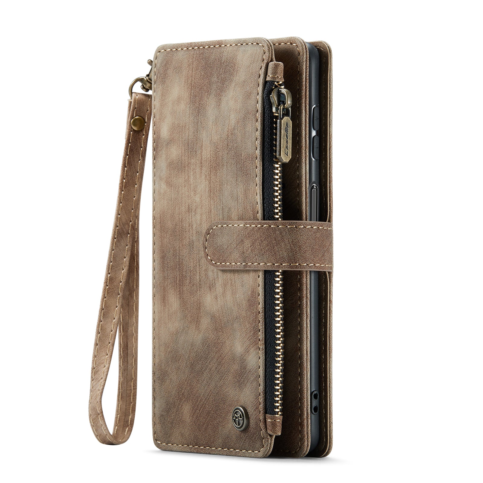 For Samsung Galaxy A16 5G / A16 4G Case CASEME C30 Series PU Leather 10 Card Slots Wallet Phone Cover - Brown