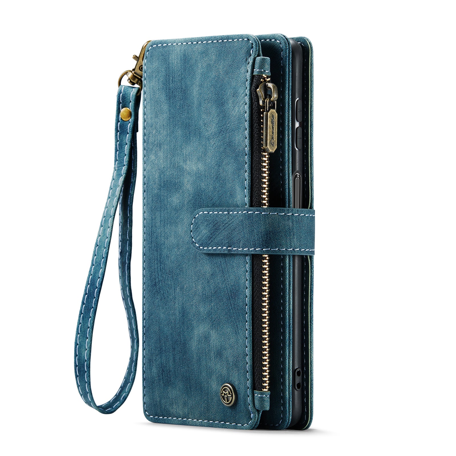 For Samsung Galaxy A16 5G / A16 4G Case CASEME C30 Series PU Leather 10 Card Slots Wallet Phone Cover - Blue