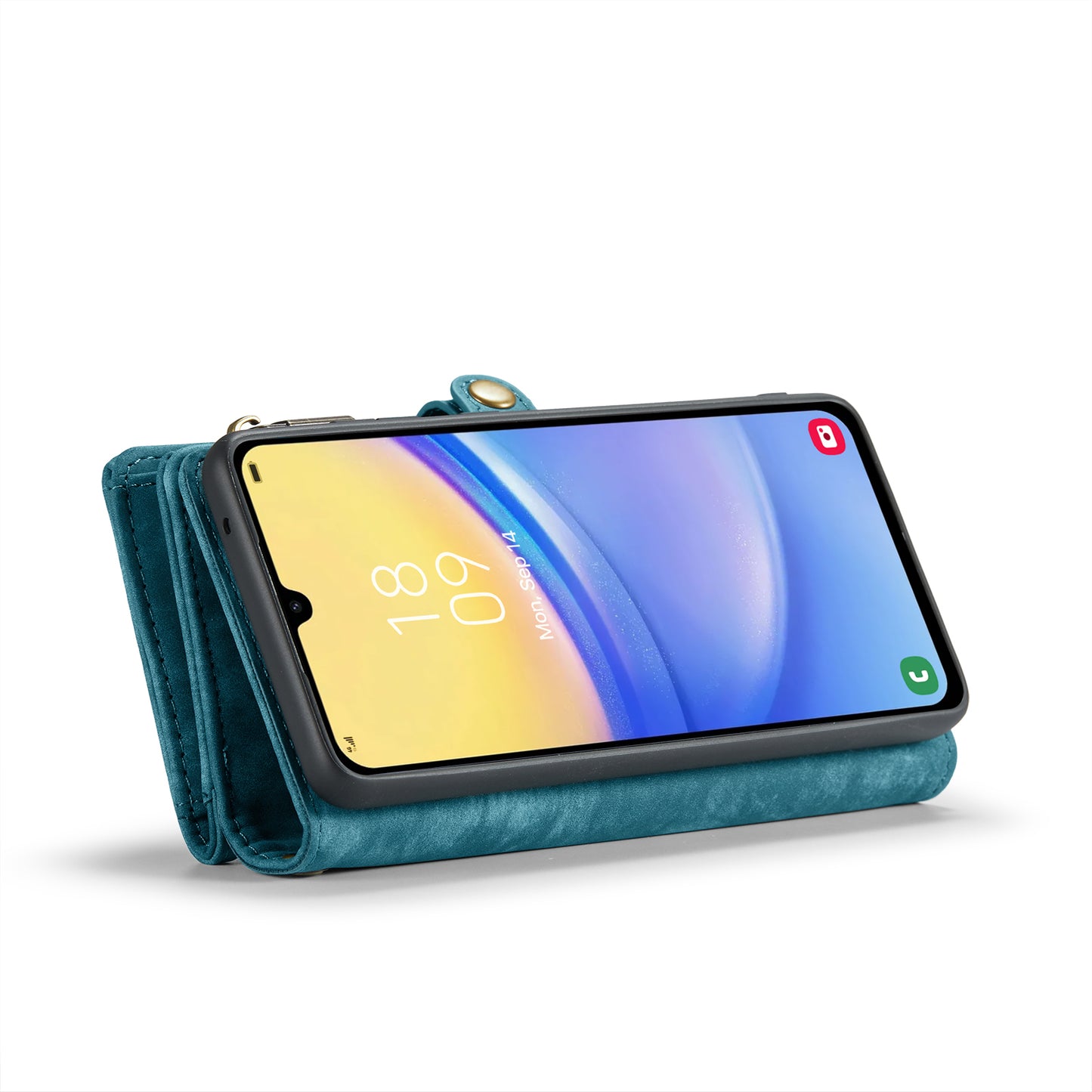 For Samsung Galaxy A16 5G / A16 4G Case CASEME 008 Series Detachable Leather Zipper Wallet Phone Cover - Blue