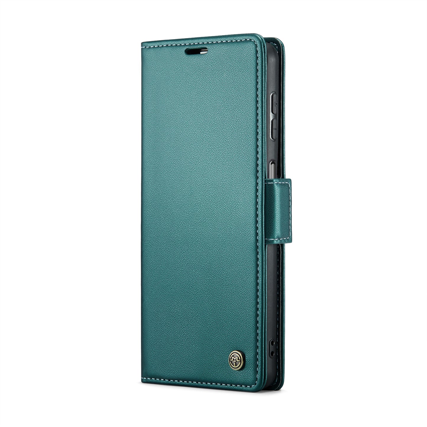 For Samsung Galaxy A16 5G / A16 4G Case CASEME 023 Series RFID Blocking Glossy Stand Phone Cover - Green