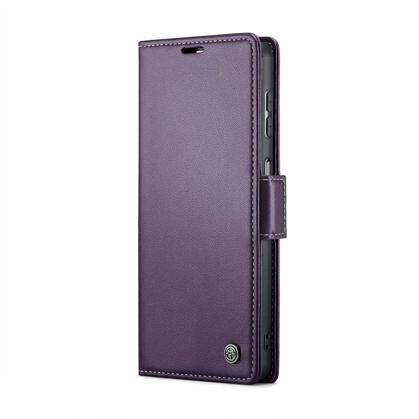 For Samsung Galaxy A16 5G / A16 4G Case CASEME 023 Series RFID Blocking Glossy Stand Phone Cover - Purple