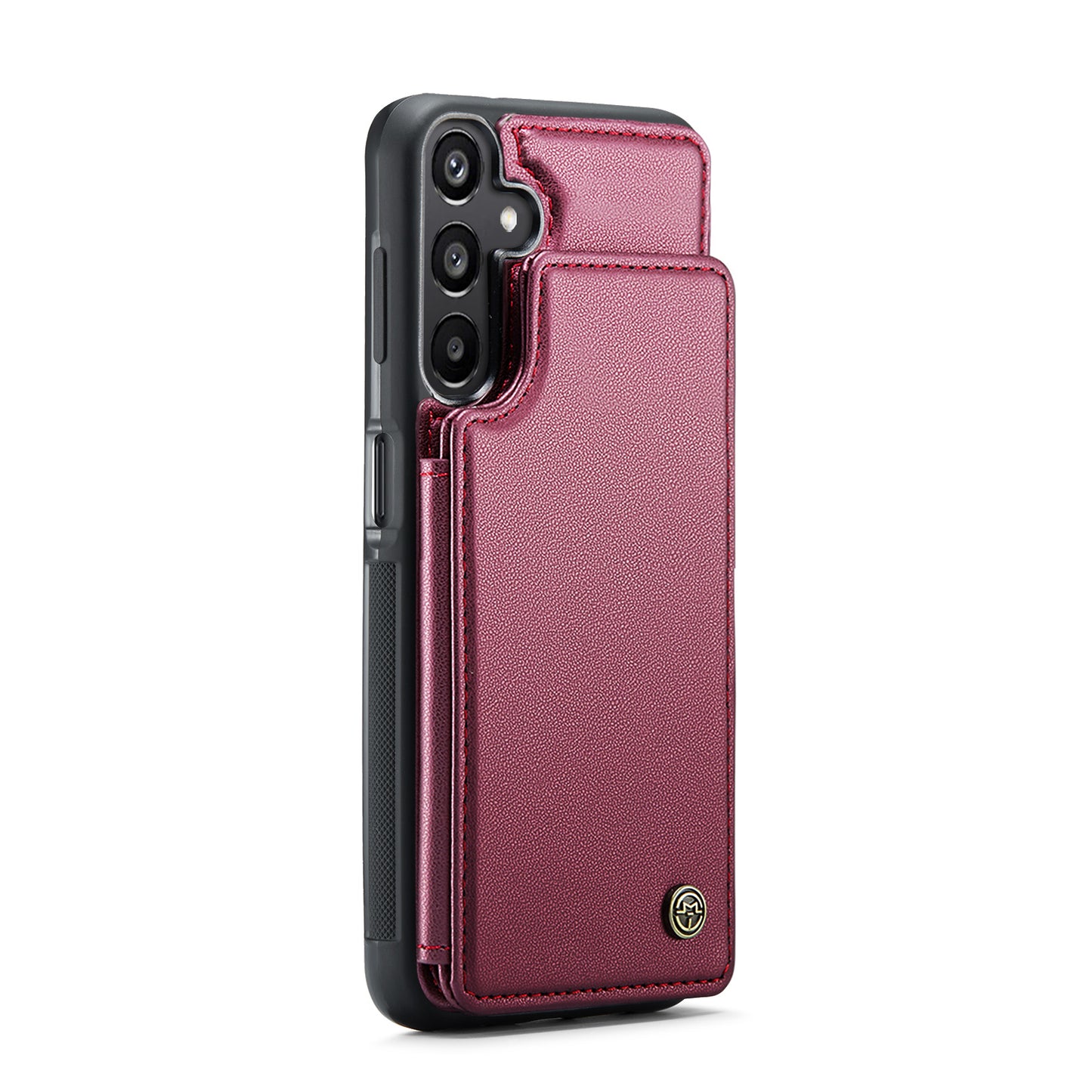 For Samsung Galaxy A16 5G / A16 4G Case CASEME C22 Series  Leather+TPU Cover RFID Blocking 5 Card Slots - Red