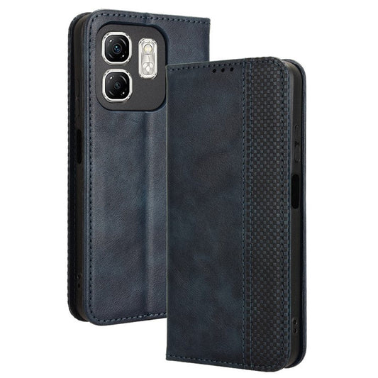 For Infinix Hot 50i 4G X6531 / Smart 9 4G X6532 Leather Case Wallet Stand Retro Texture Phone Cover - Blue