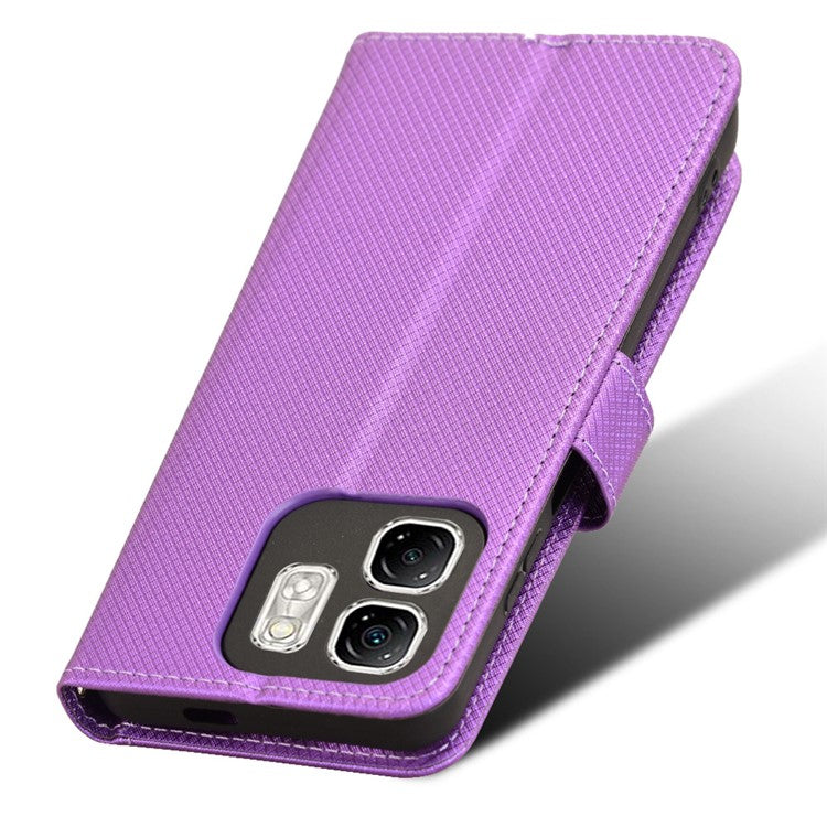 For Infinix Hot 50i 4G X6531 / Smart 9 4G X6532 Case PU Leather Diamond Texture Wallet Phone Cover - Purple