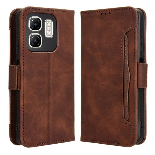 For Infinix Hot 50i 4G X6531 / Smart 9 4G X6532 Leather Case Phone Wallet Cover with Multiple Card Slots - Brown