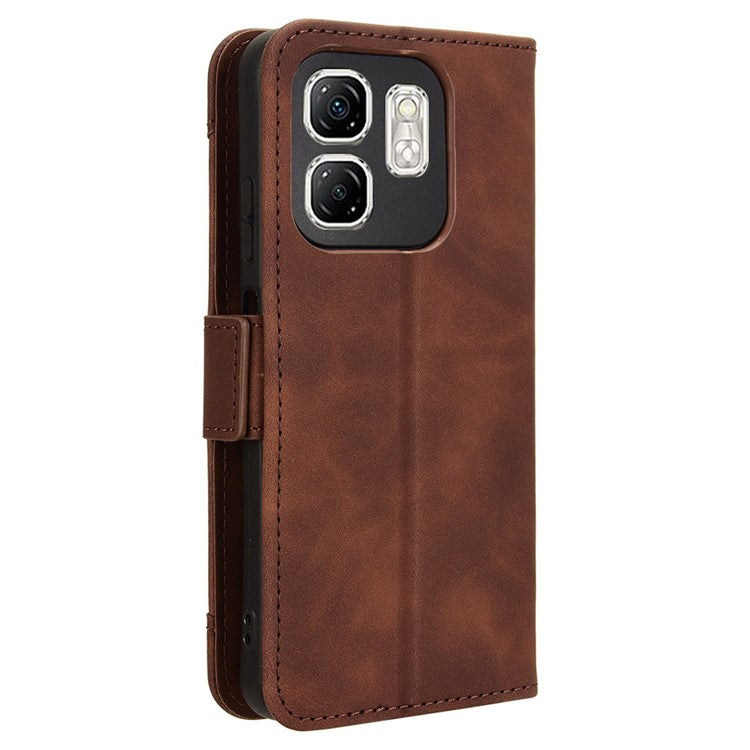 For Infinix Hot 50i 4G X6531 / Smart 9 4G X6532 Leather Case Phone Wallet Cover with Multiple Card Slots - Brown