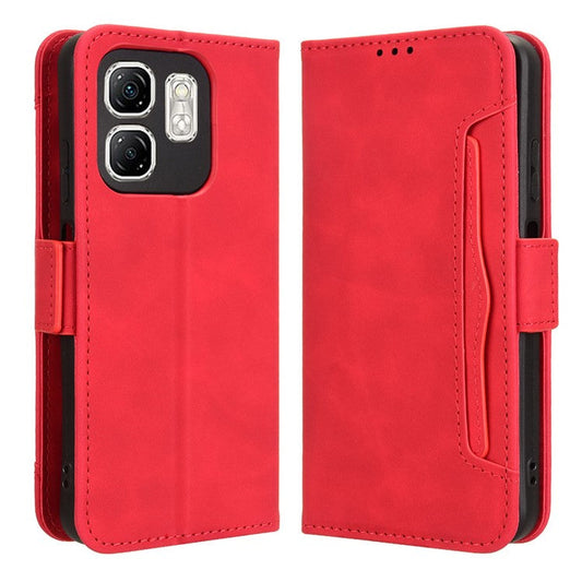For Infinix Hot 50i 4G X6531 / Smart 9 4G X6532 Leather Case Phone Wallet Cover with Multiple Card Slots - Red