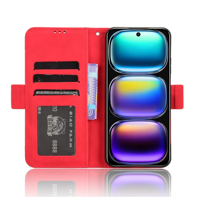For Infinix Hot 50i 4G X6531 / Smart 9 4G X6532 Leather Case Phone Wallet Cover with Multiple Card Slots - Red